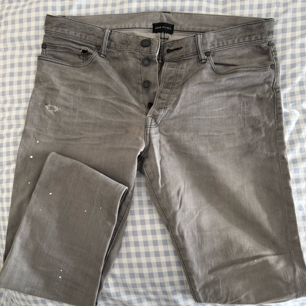 John Elliott Distressed Gray Skinny Jeans - Picture 4 of 4